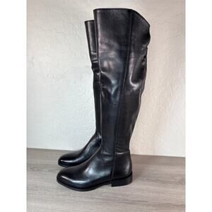 New!! Ateliers Classic Over the Knew Leather Riding Boots Cleo Black Size 36